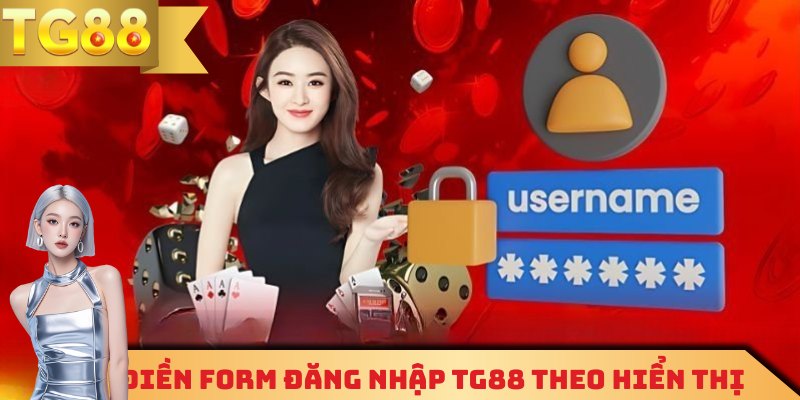Đăng nhập TG88 theo form hiển thị trên trang chủ